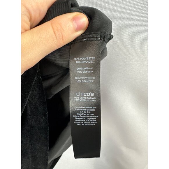 Women’s Chico’s 2XL Black Velvet Tank V-Neck Blouse - Picture 5 of 5